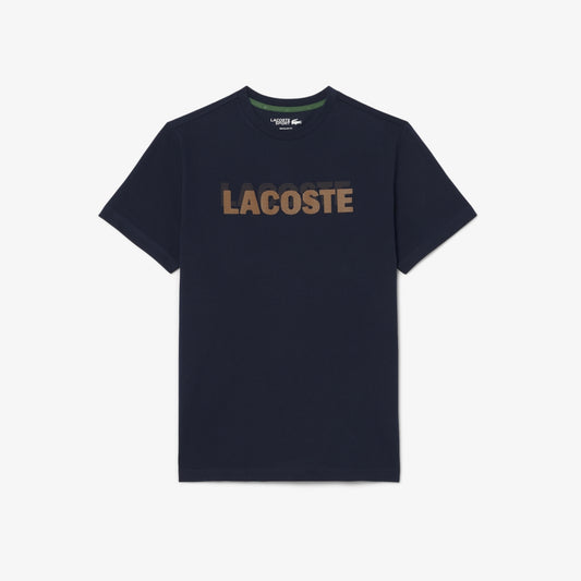 Lacoste Men's Ultra Dry Graphic Print Sport T-shirt (Navy Blue/Blossom • 4IB)