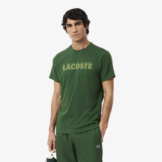 Lacoste Men's Ultra Dry Graphic Print Sport T-shirt (Green/Birch • 4ZI)