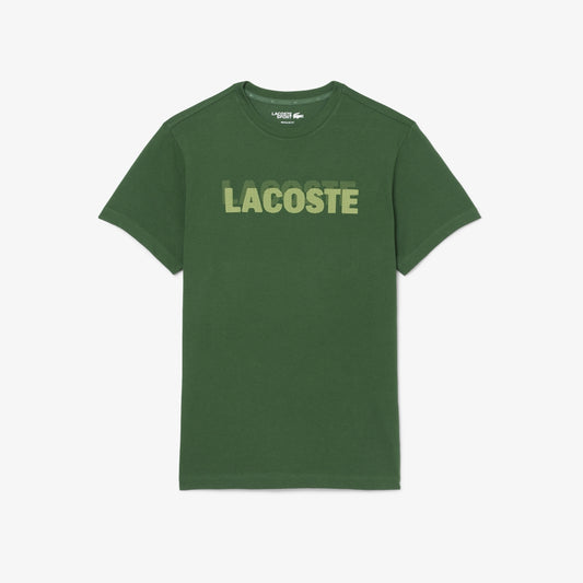 Lacoste Men's Ultra Dry Graphic Print Sport T-shirt (Green/Birch • 4ZI)