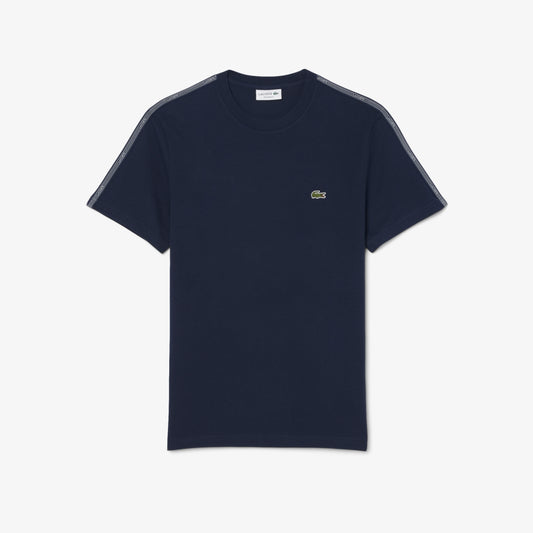 Lacoste Men's Branded Stripe Band T-shirt (Navy Blue • 166)