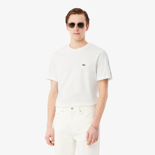 Lacoste Men's Branded Stripe Band T-shirt (Flour • 70V)