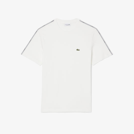 Lacoste Men's Branded Stripe Band T-shirt (Flour • 70V)