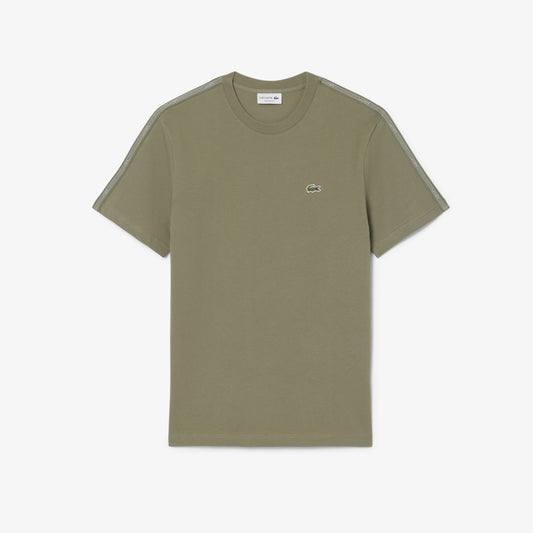 Lacoste Men's Branded Stripe Band T-shirt (Khaki • BMY)