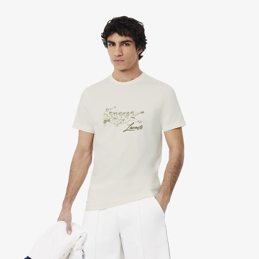 Lacoste René Lacoste Print Tennis Heritage T-shirt - Flour