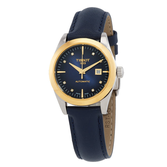 Tissot T-Gold Automatic Diamond Blue Dial Ladies Watch (Item No. T930.007.46.046.00)