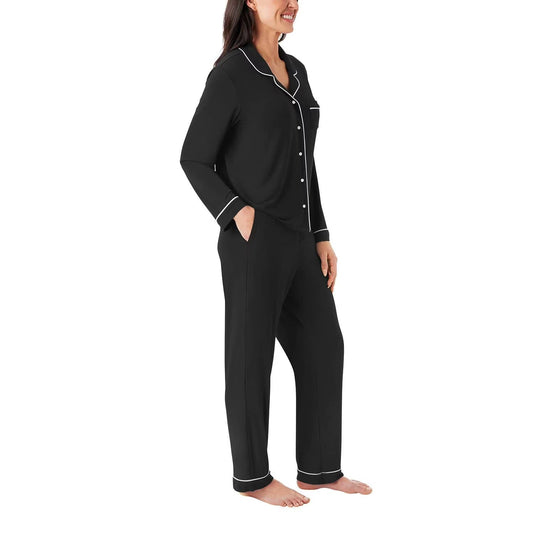 Member's Mark DreamMark Women's 2-Piece Notch Collar Pajama Set in Black