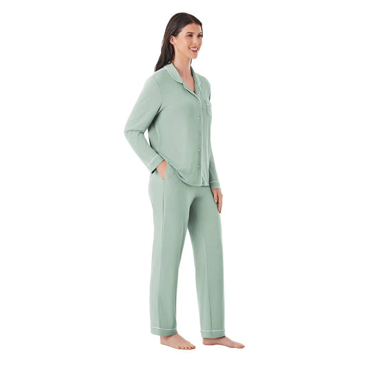 Member's Mark DreamMark Women's 2-Piece Notch Collar Pajama Set in Green