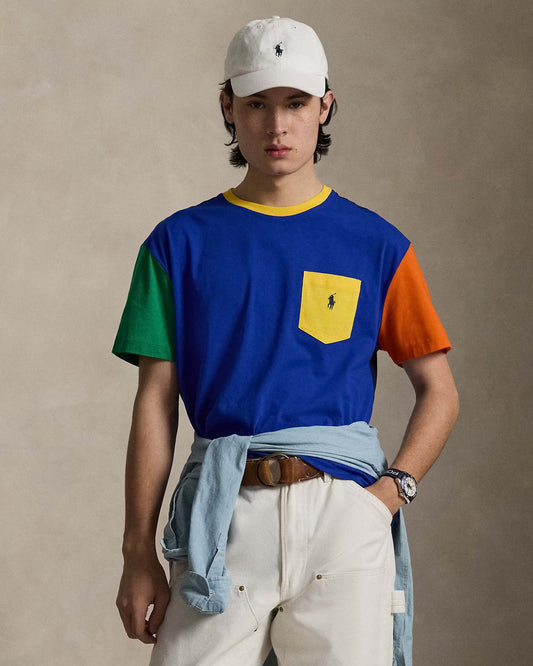 Polo Ralph Lauren Men's Classic Fit Jersey Pocket T-Shirt in Pacific Royal Multi