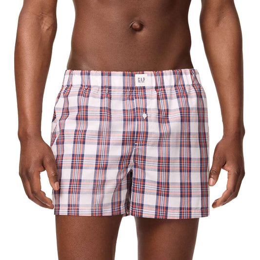 GapBody Men's 4-Pack Woven Boxer (Red Pack)