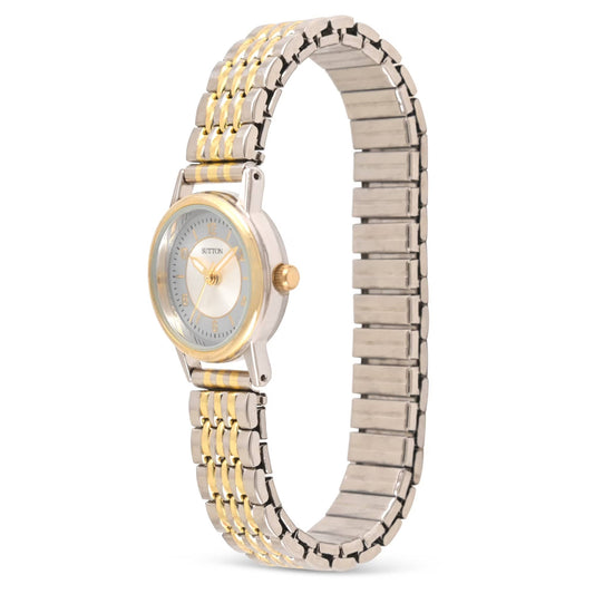 Time & Tru Ladies' Two-Tone Stainless Steel Expansion Band Bracelet Watch (24MM)