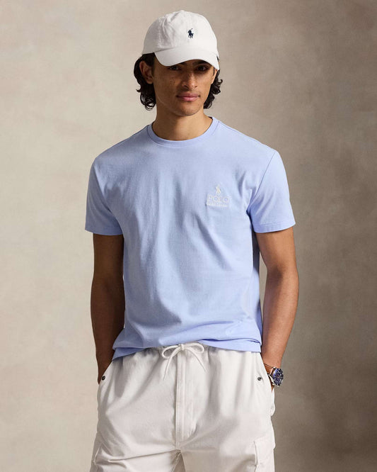 Polo Ralph Lauren Men’s Classic Fit Logo Jersey T-Shirt in Pebble Blue