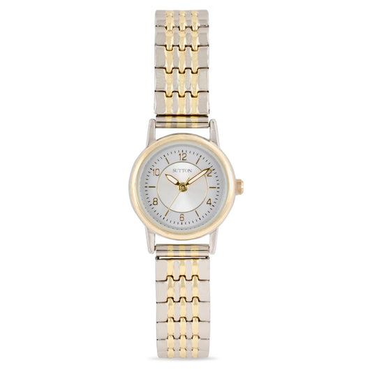 Time & Tru Ladies' Two-Tone Stainless Steel Expansion Band Bracelet Watch (24MM)